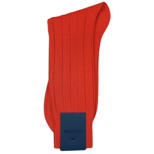 Cotton Mid-Calf Besciani Fine Gauge Socks - Red (102418)