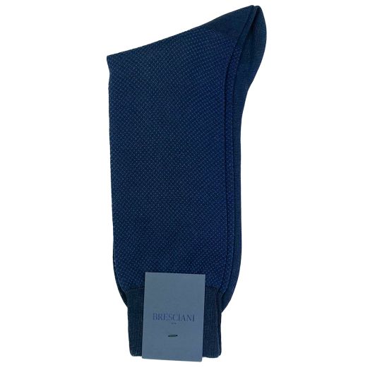 Cotton Mid-Calf Besciani Microdot Socks - Navy & Royal (102438)