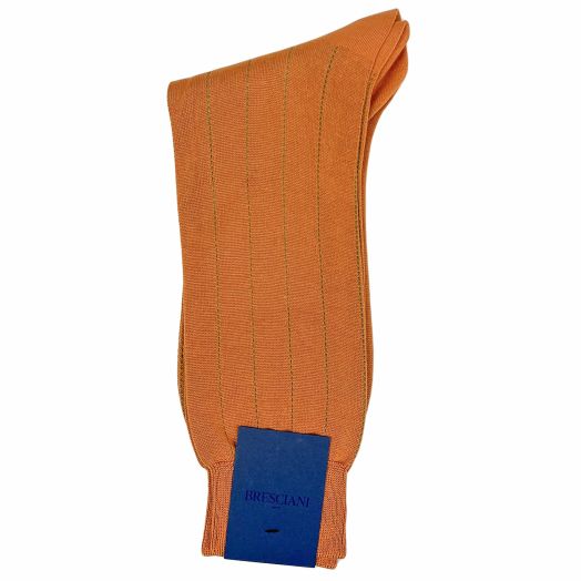 Cotton Mid-Calf Besciani Vertical Stripe Socks - Oxide (102430)