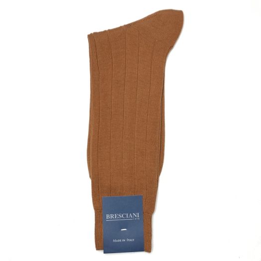Cotton mid-calf Bresciani Fine Guage Ribbed Socks - Purple (43644)