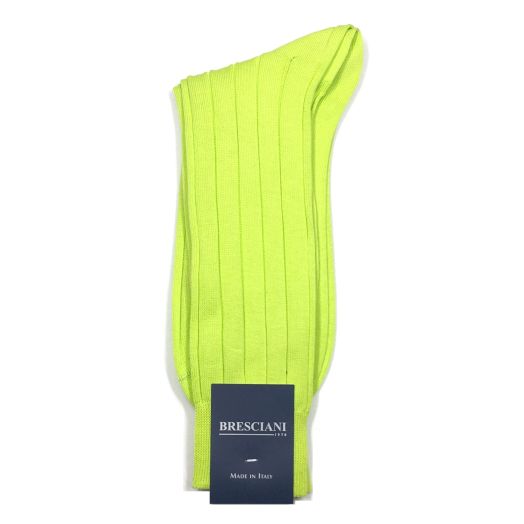 Cotton mid-calf Bresciani Fine Guage Socks - Chartruese (093244)