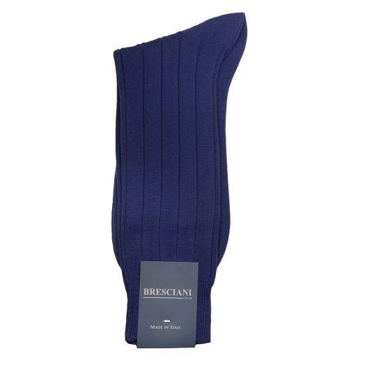 Cotton Mid-calf Bresciani Fine Guage Socks - Cobalt (098501)