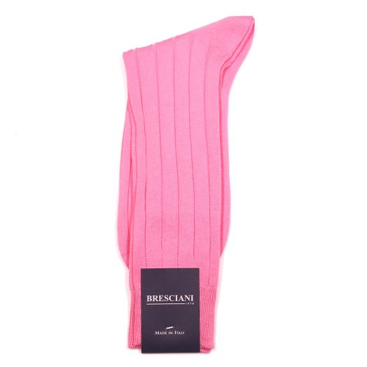 Cotton mid-calf Bresciani Fine Guage Socks - Hot Pink (65075)