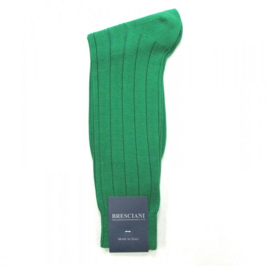 Cotton mid-calf Bresciani Fine Guage Socks - Kelly (80561)