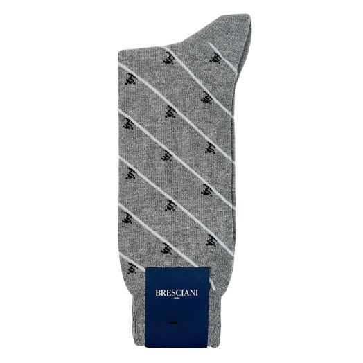 Cotton mid-calf Bresciani Socks - Light Grey (111264)