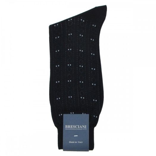 Cotton mid-calf Bresciani Vertical Trax Socks - Navy (43381)