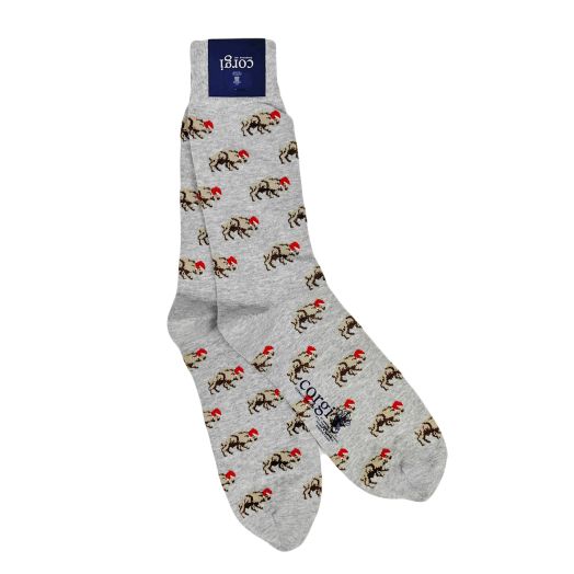 Cotton mid-calf Corgi for O'Connell's 'Buffalo Santa'  Socks - Grey  (113616)