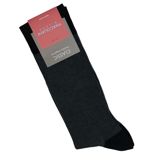 Cotton mid-calf Marcoliani Saville Row Jacquard Socks - Black (102164)