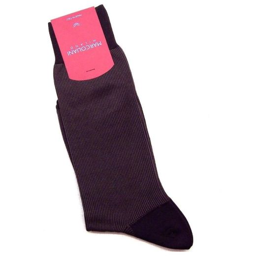 Cotton mid-calf Marcoliani Saville Row Jacquard Socks - Dark Brown (58812)