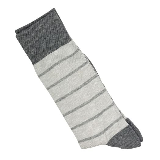 Cotton Mid-Calf Marcoliani 'Sneaker Sock' - Classic Stripe - Ice (116818)