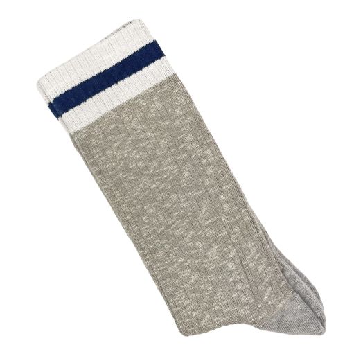Cotton Mid-Calf Marcoliani 'Sneaker Sock' - Preppy Stripe - Grey (116813)