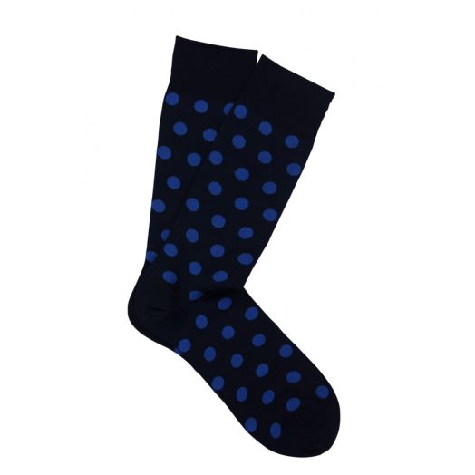 Cotton mid-calf Marcoliani Socks - Balloons - Navy with Blue (88422)