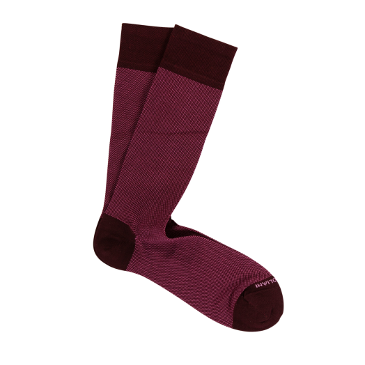Cotton Mid-Calf Marcoliani Socks - Birdseye - Bordeaux (95226)