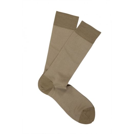 Cotton Mid-Calf Marcoliani Socks - Birdseye - Khaki (49285)