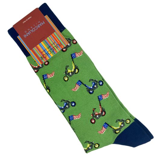 Cotton Mid-Calf Marcoliani Socks - Easy Rider - Green (113643)