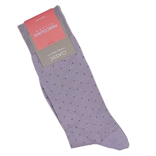 Cotton Mid-calf Marcoliani Socks - Fancy Pin - Mauve (102162)