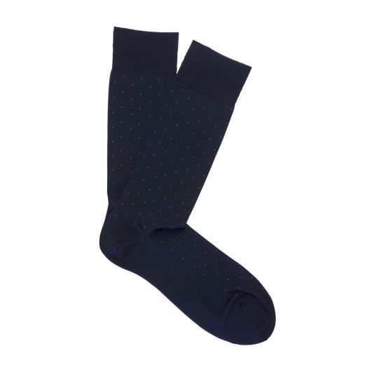 Cotton Mid-Calf Marcoliani Socks - Fancy Pin - Navy (40185)