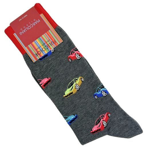 Cotton Mid-Calf Marcoliani Socks - Ferraris - Grey (113007)
