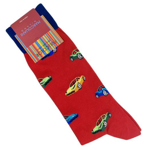 Cotton Mid-Calf Marcoliani Socks - Ferraris - Red (113008)