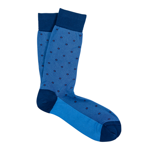 Cotton mid-calf Marcoliani Socks - Pique Dots - Royal (092979)