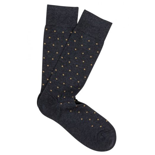 Cotton mid-calf Marcoliani Socks - St. Tropez Dots - Dark Denim (90976)