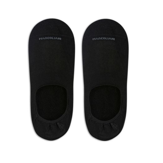 Cotton 'No Show' Marcoliani Cushioned Loafer Sock - Black  (110012)