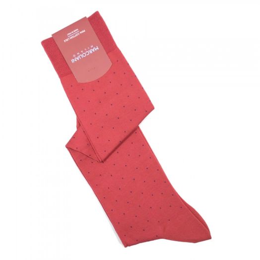 Cotton Over-the-calf Marcoliani Fancy Pin Dot Socks - Vermillion (93243)