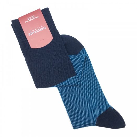 Cotton Over-the-Calf Marcoliani Socks - Birdseye - Turquoise (95204)