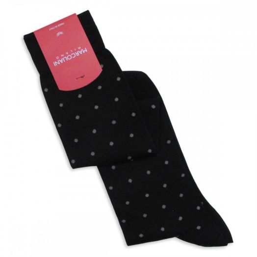 Cotton over-the-calf Marcoliani Socks - St. Tropez Dots - Black