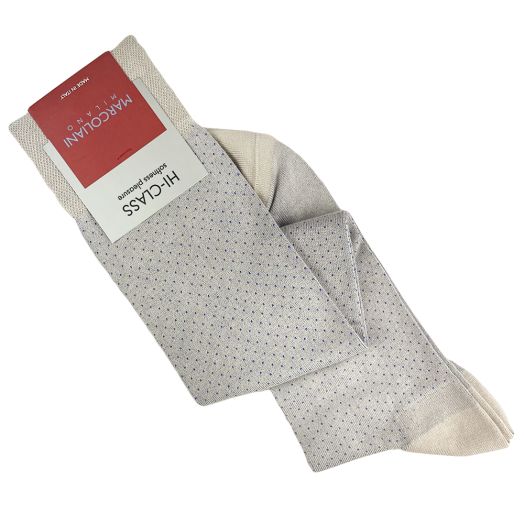 Modal Over-the-calf Micro Pindot Marcoliani Socks- Ice Grey (115094)