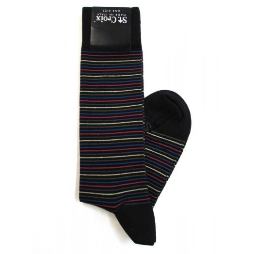 Cotton St. Croix Midcalf Socks - Banded (0409 Black Mix)