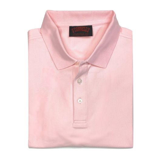 O'Connell's Pique Knit Polo Shirt - Pink (Trim Fit)