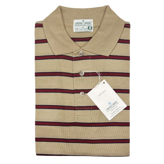 Cross Creek Pima Cotton Lisle  Polo Shirt - Tan Brg