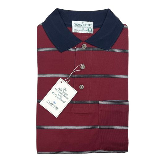 Cross Creek Pima Cotton Lisle Polo Shirt with Pocket - Brg4