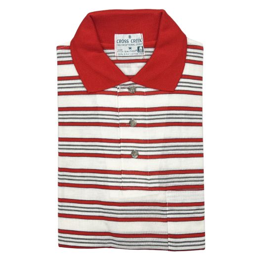 Cross Creek Pima Cotton Lisle Polo Shirt with Pocket - Wht3