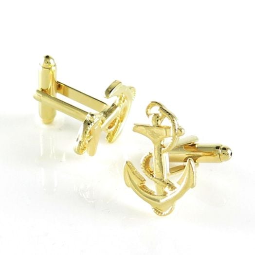 Cufflinks - Anchors - Gold