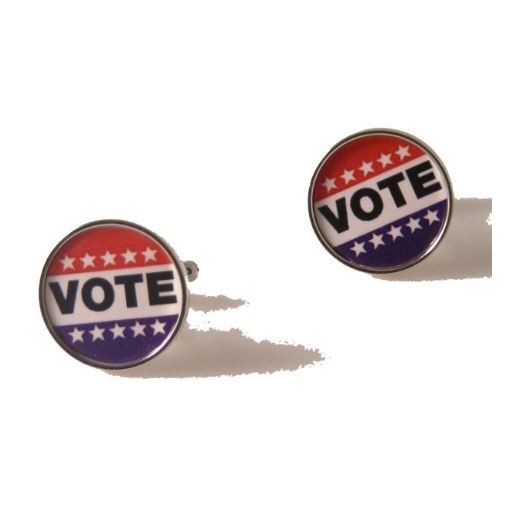 Cufflinks - Vintage Campaign Button - Vote