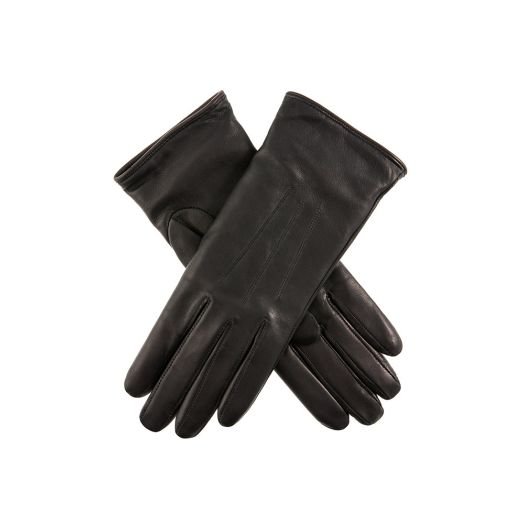 Dents Womens Hairsheep Leather Gloves -  Wool Knit Lined - Black (17-1030)