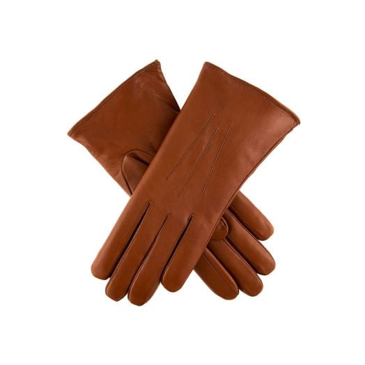 Dents Womens Hairsheep Leather Gloves -  Wool Knit Lined - Cognac (17-1030)