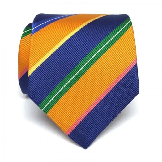 Drake's Bright Rep Stripe Tie - Blue & Orange (93848)