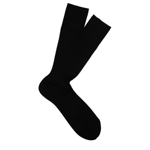 'Essence of Cotton' mid-calf Marcoliani Dress Socks - Black (85382)