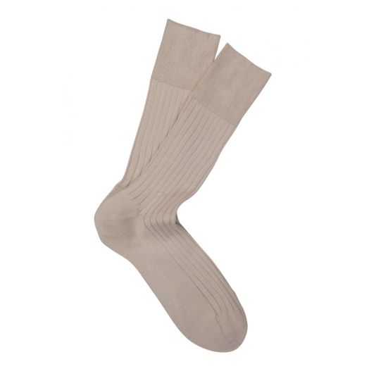 'Essence of Cotton' mid-calf Marcoliani Dress Socks - Light Khaki (87975)