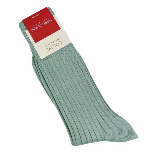 'Essence of Cotton' mid-calf Marcoliani Dress Socks - Spa Green (115086)