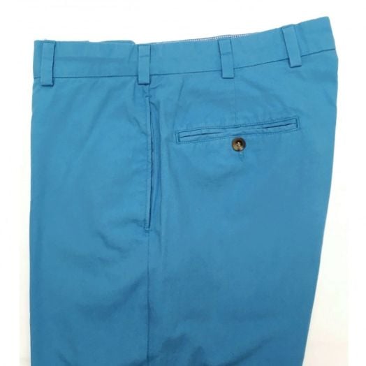 Franks Pants - Plain Front Cotton Poplin - Lagoon (F2 Standard Fit)