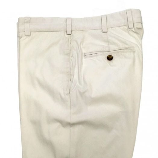 Franks Pants - Plain Front Cotton Poplin - Stone (F2 Standard Fit)