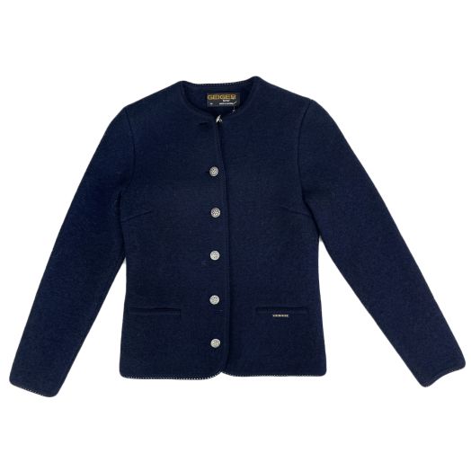 Geiger Vintage Women's Boiled Wool Cardigan - Navy (38974)