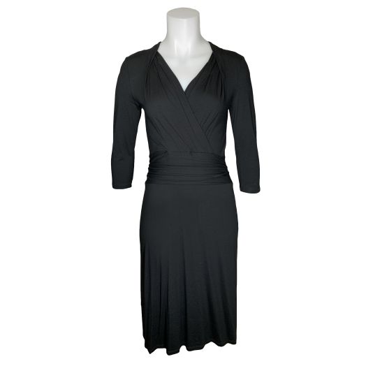 Giada Sweetheart V-Neck Wrap Dress - Black