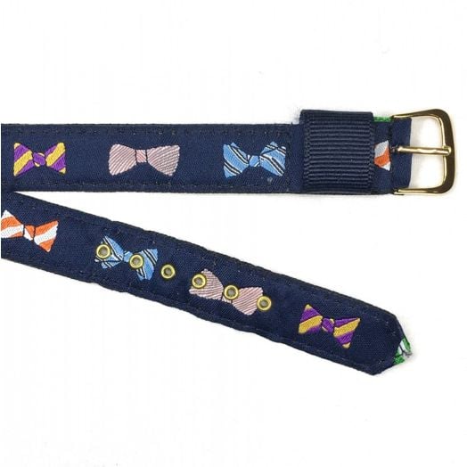Women's Brass Grommetted Ribbon Watchband - Bowties (82034)