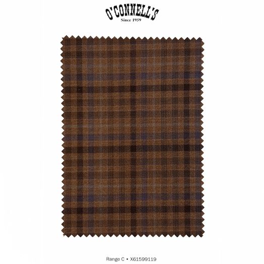 Guabello Super 100s Wool Sport Coat - Rust, Brown & Purple Check (X61599119)