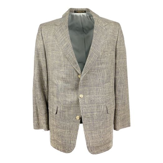 H Freeman Sport Coat - Silk - Tan Glen Plaid